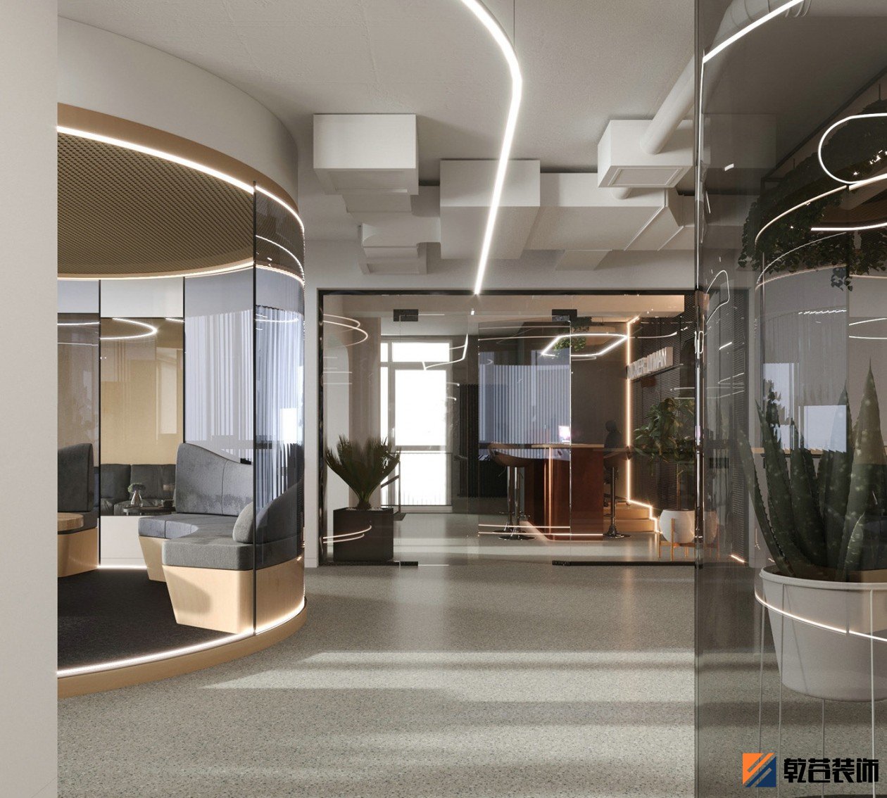 735㎡简约风办公空间设计